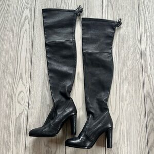 Stuart Weitzman over the knee black leather boot. Gently used size 6.5